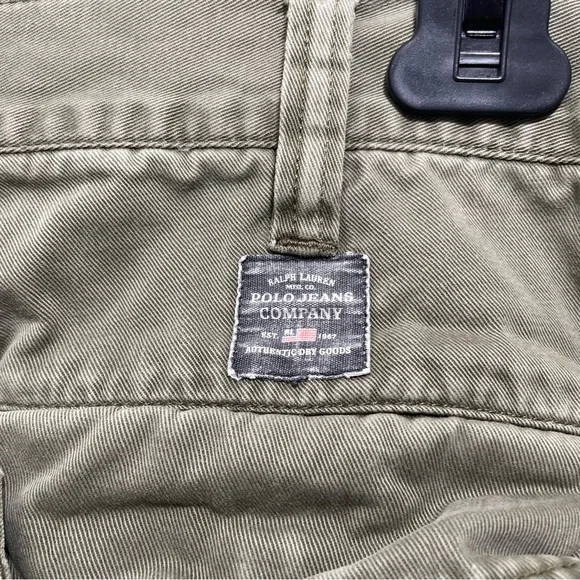 Polo Jeans Co. Ralph Lauren Distressed Faded Utility Cargo Shorts Men‎ 36 Green - Picture 4 of 5
